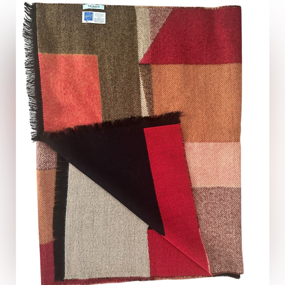 Tie Rack London Multicolor Colorblock Blanket Scarf Wrap Large
